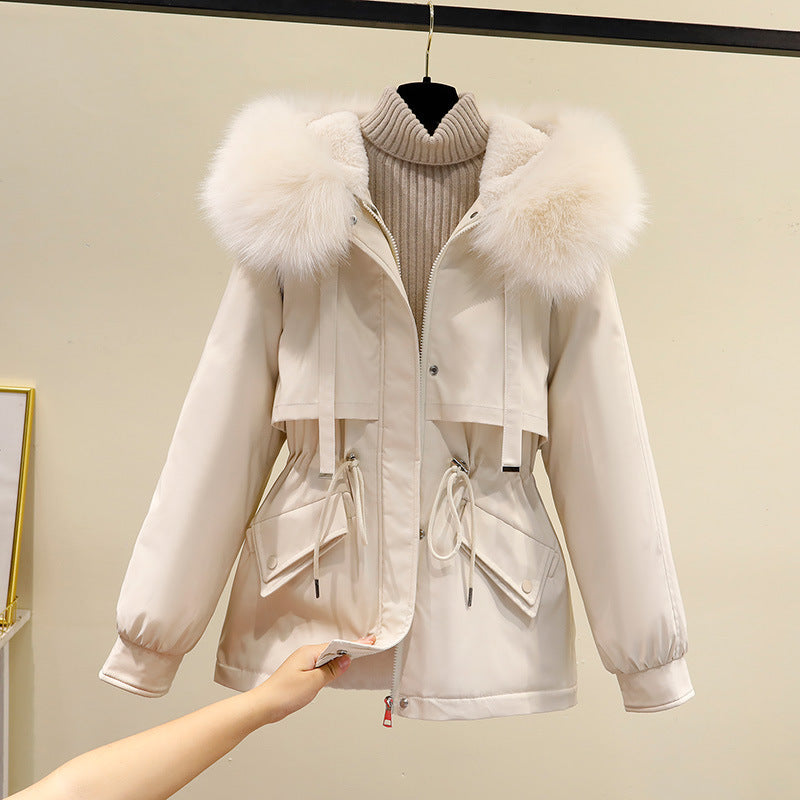 Damen Winterjacke mit funktionalem Reißverschluss und abnehmbarem Kunstpelzkragen EB