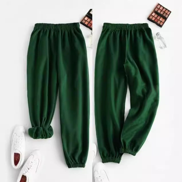 Damen nan weite Jogginghose mit hohem Bund elastischen Bündchen und Seitentaschen EB