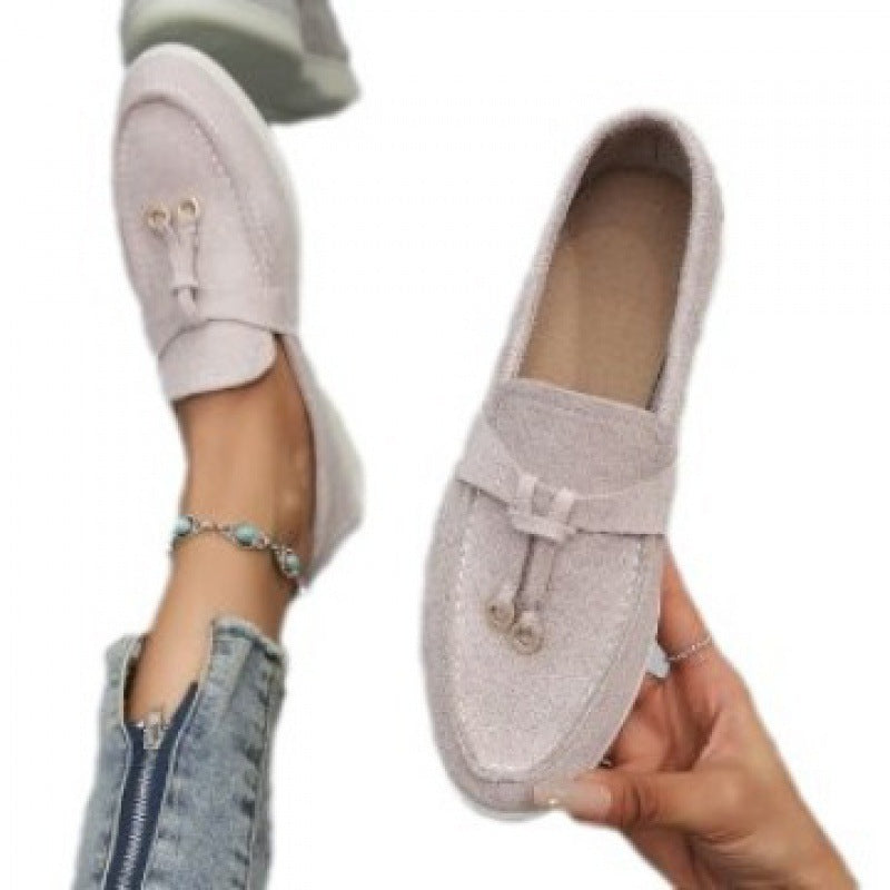 Damen nan bequeme Slip-On Loafer mit dekorativem Quastenbesatz und ergonomischer Gummisohle EB