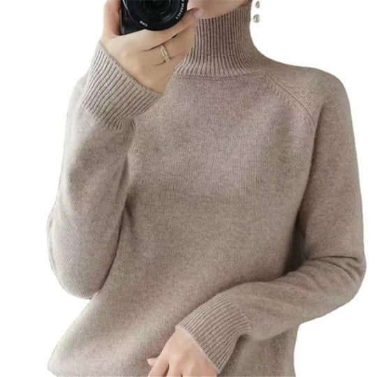 Damen weicher Rollkragenpullover aus feiner Merinowolle EB