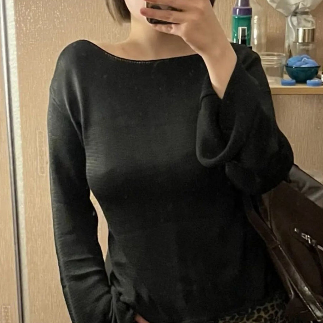 Damen Eleganter Feinstrickpullover mit lässigem Schnitt und Rundhalsausschnitt EB