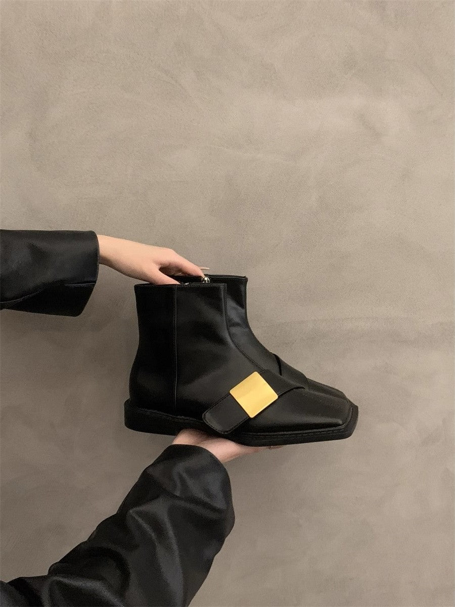 Damen elegante Stiefeletten mit modischer Schnallenverzierung EB