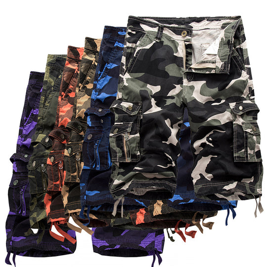 Herren taktische Cargoshorts mit multifunktionalen Taschen und verstellbarem Kordelzug EB