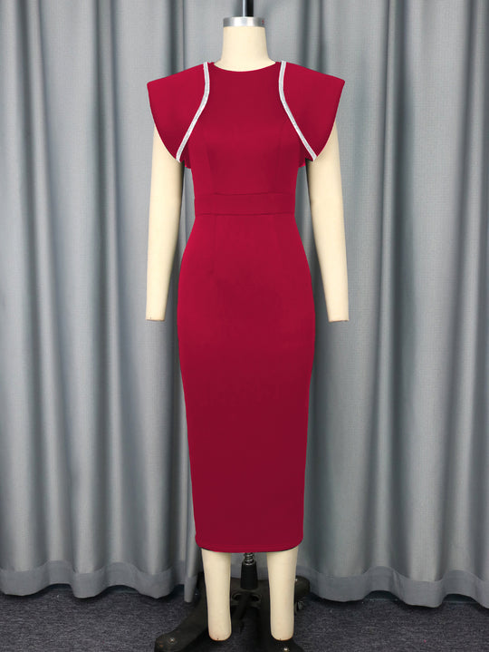 Damen Figurbetontes Kleid mit dekorativem Rüschen-Design EB