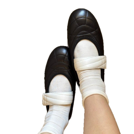Damen Ballerinas mit elegantem Riemen und modischem Steppdesign EB