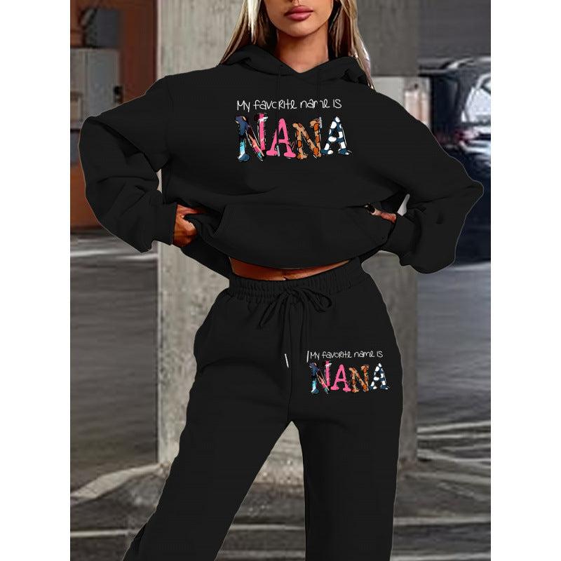 Damen Jogginganzug mit kreativem Schriftzug und bequemer Passform EB