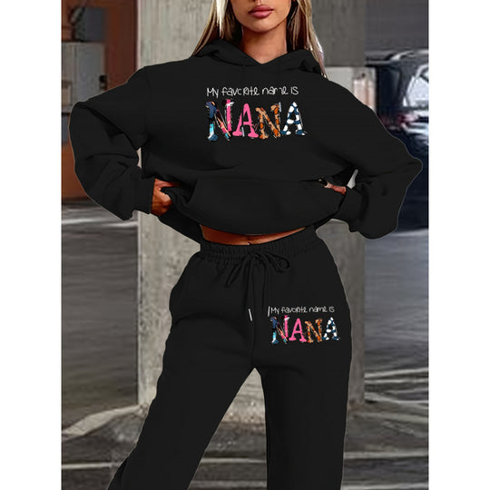 Damen Jogginganzug mit kreativem Schriftzug und bequemer Passform EB