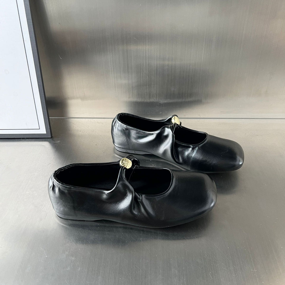 Damen elegante Ballerinas mit dekorativem Riemen und komfortablem Fußbett EB