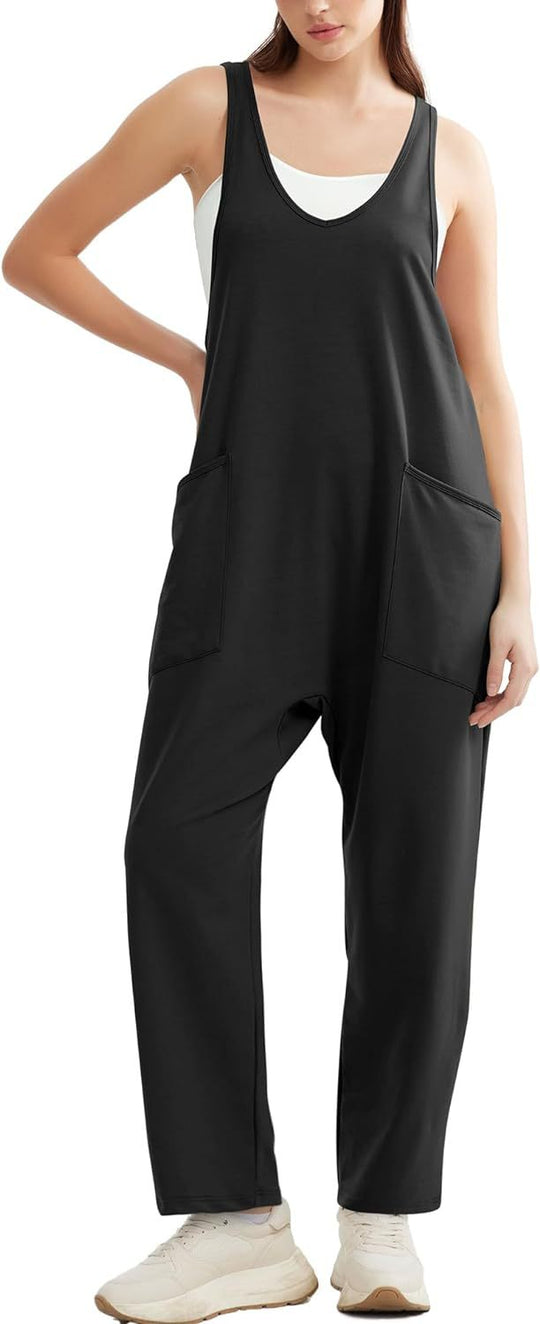 Damen Jumpsuit mit großzügigen Taschen und weichem Stretchmaterial EB