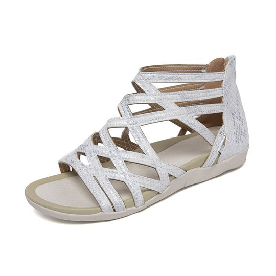 Damen Komfortable Riemensandalen mit geflochtenem Riemendesign EB