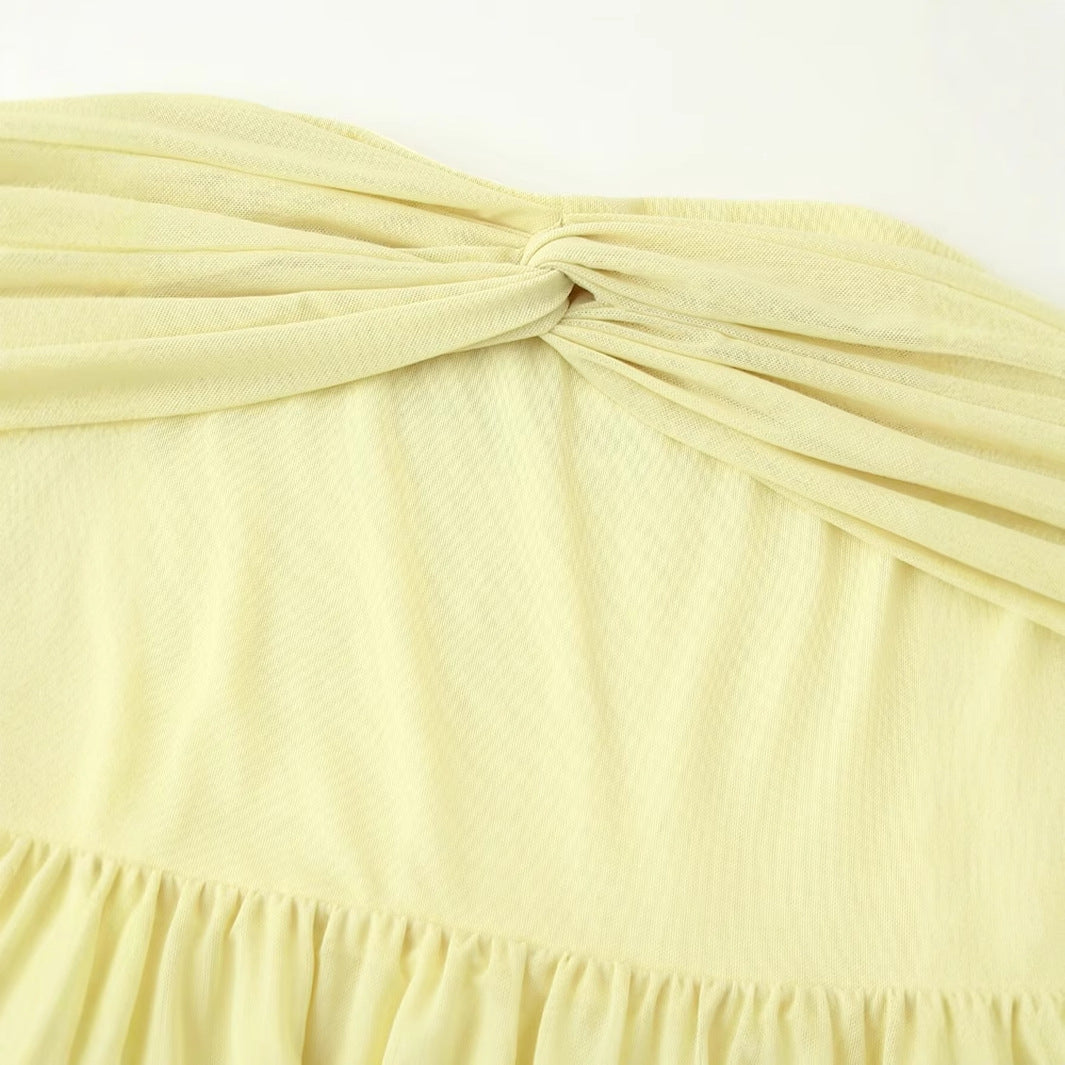 Damen Maxikleid mit eleganter Schulterpartie und fließendem Rock EB