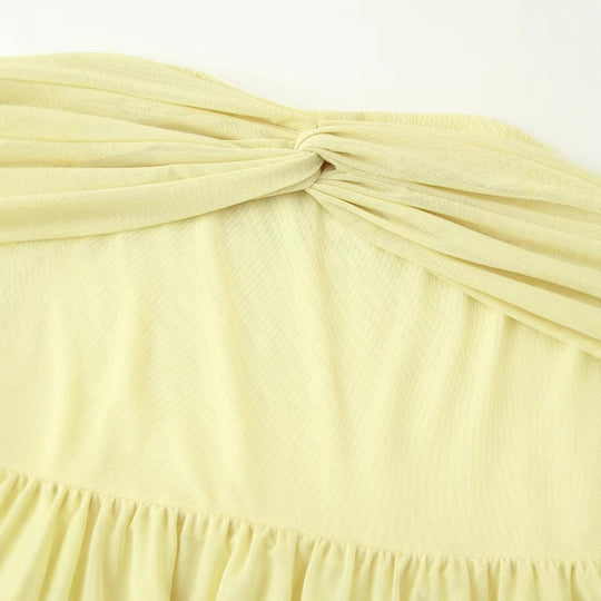 Damen Maxikleid mit eleganter Schulterpartie und fließendem Rock EB