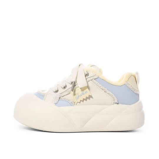 Damen Sneakers mit verspieltem Gingham-Band und kuscheligem Innenfutter EB