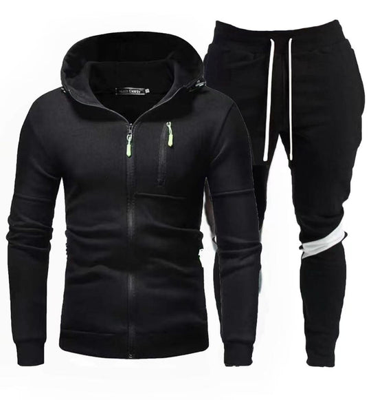 Herren sportliche Kapuzenjacke mit praktischem Reißverschluss und Jogginghose EB