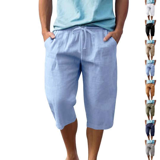 Herren leichte Freizeithose mit elastischem Bund und praktischen Taschen EB