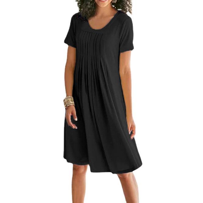 Damen Freizeitkleid mit Plissierung und bequemer Passform EB