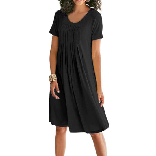 Damen Freizeitkleid mit Plissierung und bequemer Passform EB