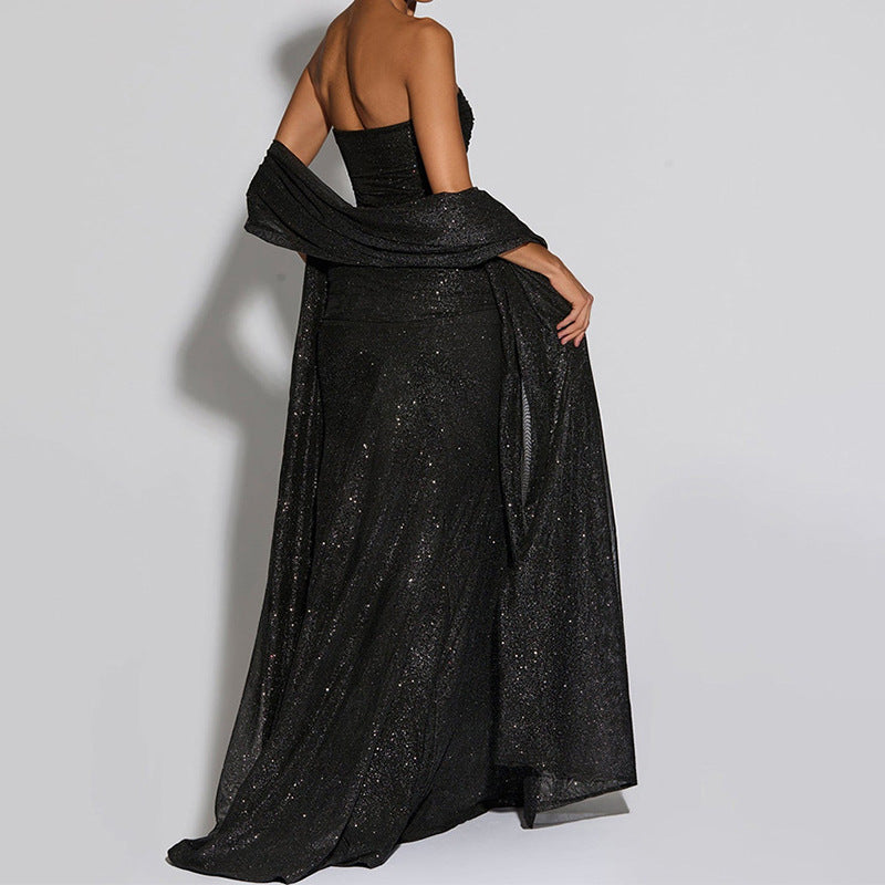 Damen Glamouröses Abendkleid mit Drapierungen EB