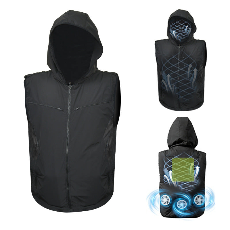 Unisex nan kühlweste mit integrierten Ventilatoren und Kapuze R&B