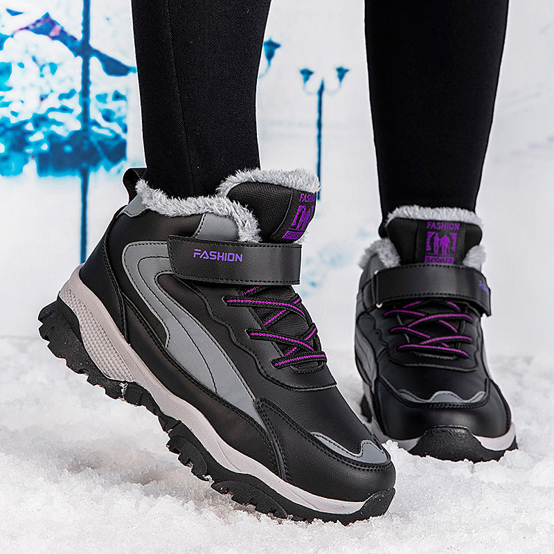 Damen Warm gefütterte Winterstiefel mit rutschfester Sohle und verstellbarem Klettverschluss EB