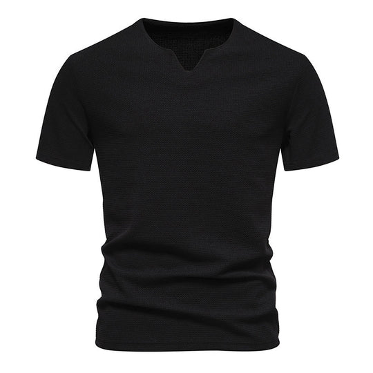 Herren Kurzarm T-Shirt mit modernem V-Ausschnitt und atmungsaktiver Struktur EB