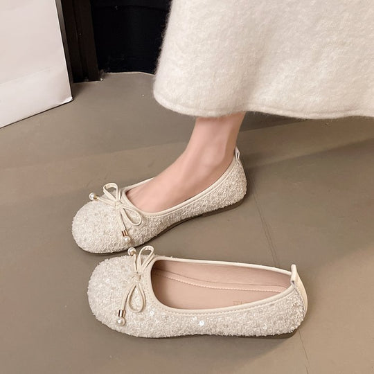 Damen Ballerinas mit zierlichem Perlenakzent EB
