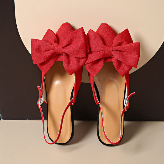 Damen Slingback-Pantoletten mit elegantem Schleifen-Design und praktischem Riemen EB