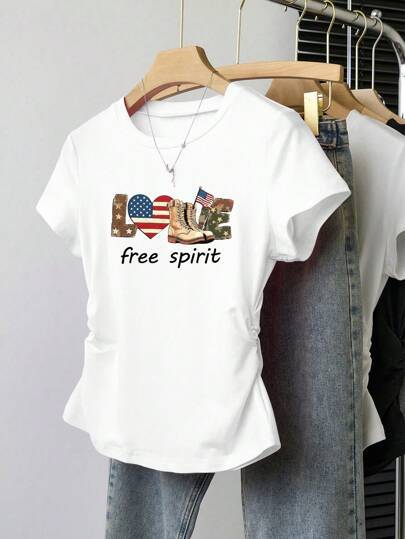 Damen Crop-T-Shirt mit figurbetontem Schnitt und modernem Design EB