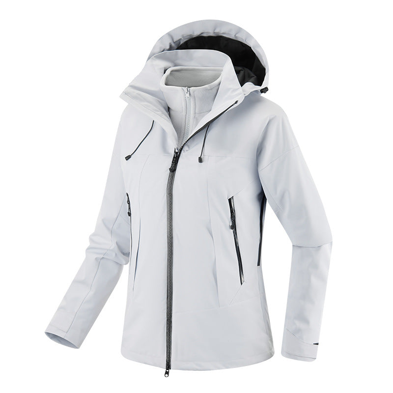 Damen Multikomfort Softshelljacke mit herausnehmbarem Fleece-Inlay und verstellbarer Kapuze EB