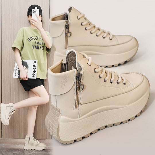 Damen High-Top Sneakers mit elegantem Reißverschluss und dämpfender Laufsohle EB