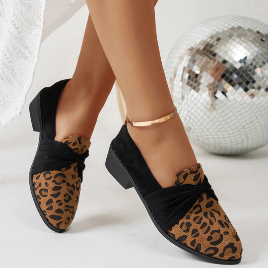Damen elegante Ballerinas mit floralem Knoten-Design EB