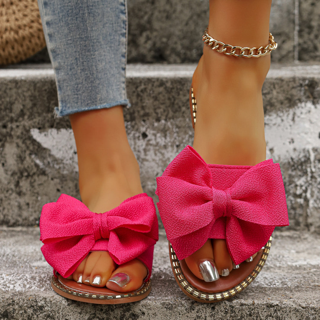 Damen elegante Slipper mit dekorativer Schleifenapplikation EB