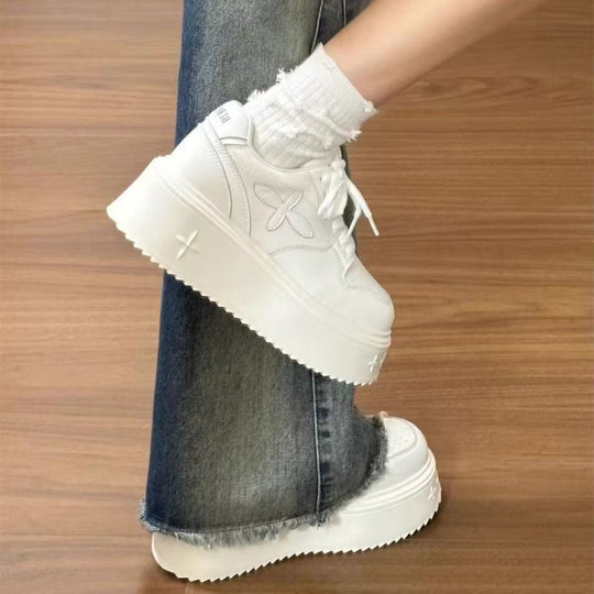 Damen Plattform Sneakers mit modischer Textur und dämpfender Sohle EB