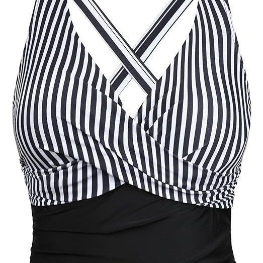 Damen Sportliches Tankini-Oberteil mit floralem Schnitt EB