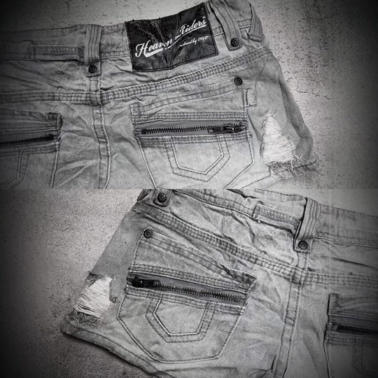 Damen trendy Jeans-Shorts mit distressed Details EB