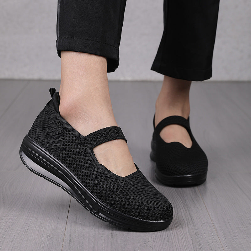 Damen Slip-On Sneakers mit atmungsaktiver Netzstruktur und dämpfender Sohle EB
