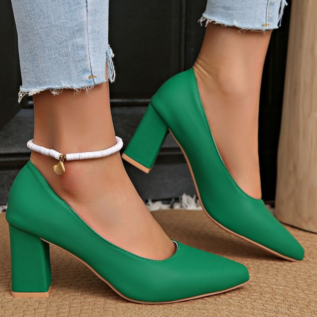 Damen elegante Pumps mit blockiertem Absatz EB