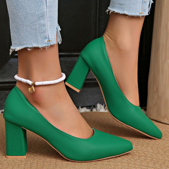 Damen elegante Pumps mit blockiertem Absatz EB