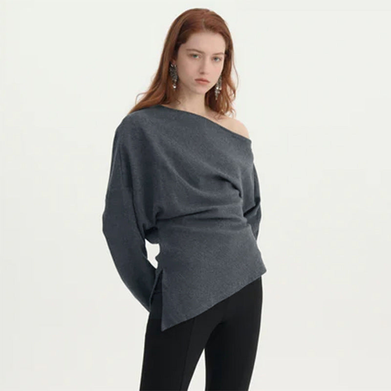 Damen asymmetrisches Langarmoberteil EB