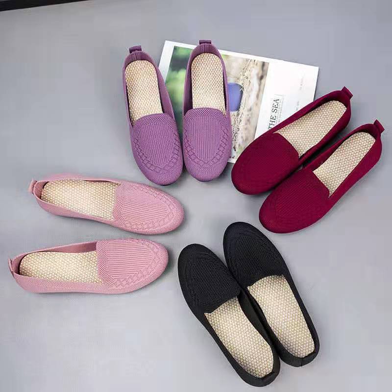 Damen bequeme Slip-On Slipper mit atmungsaktivem Obermaterial EB