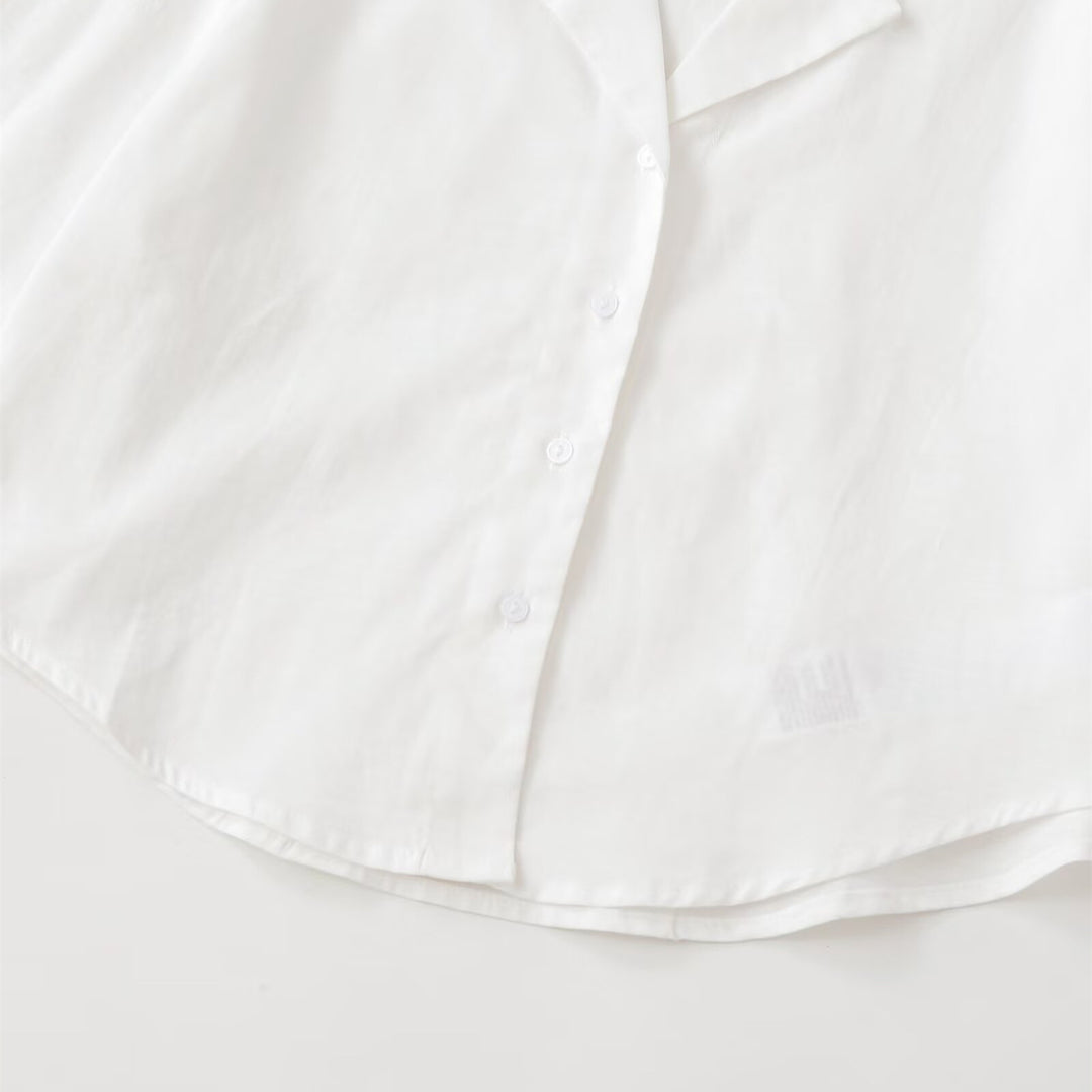 Damen Kurzarmbluse mit elegantem Schnitt und hochwertiger Satinoberfläche EB
