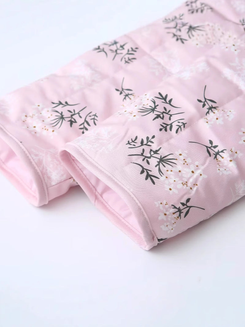 Damen gesteppte Weste im eleganten Blumenprint-Design EB