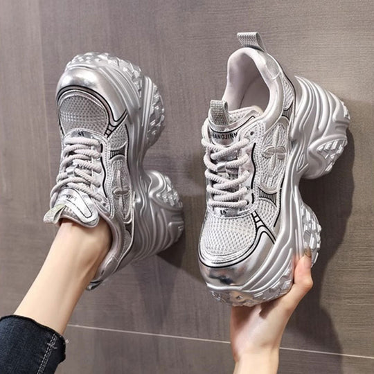 Damen Chunky Sneakers mit voluminösem Profil und atmungsaktiver Struktur EB
