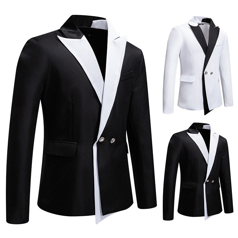 Herren Eleganter Smoking-Blazer mit kontrastreichem Revers EB