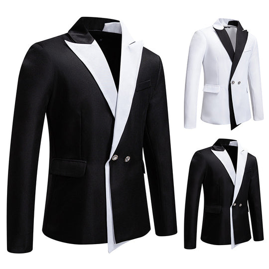 Herren Eleganter Smoking-Blazer mit kontrastreichem Revers EB
