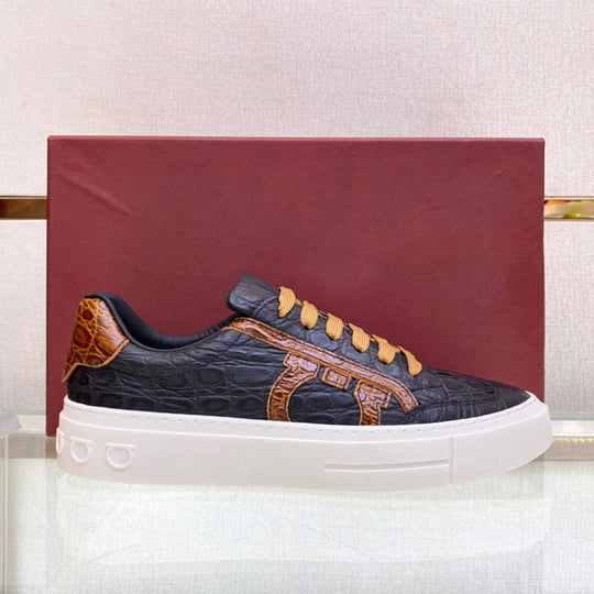 Damen Elegante Sneakers mit raffiniertem Krokodil-Design und modischen Akzenten EB
