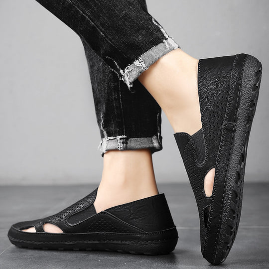 Damen luftige Leder Slipper EB