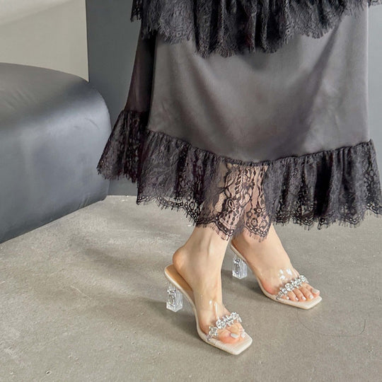 Damen Glamouröse Sandalen mit funkelnden Akzenten EB