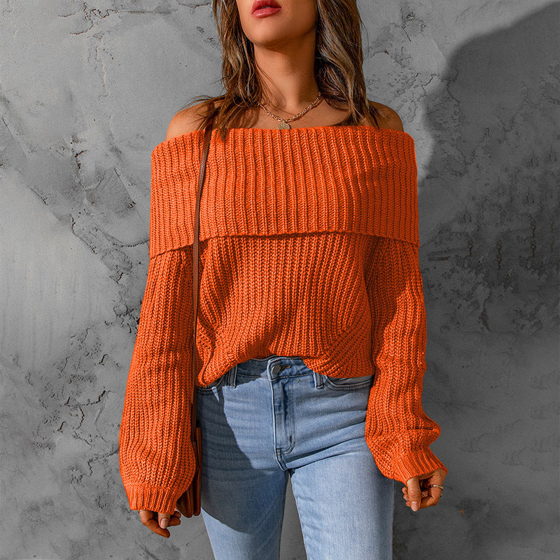 Damen Off-Shoulder Strickpullover EB