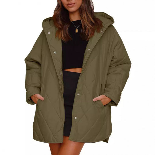 Damen warme Steppjacke mit Kapuze EB